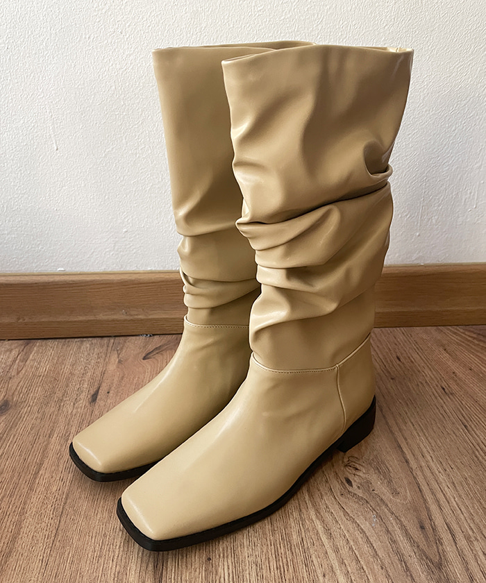 Wrinkle Half Boots (3Colors)
